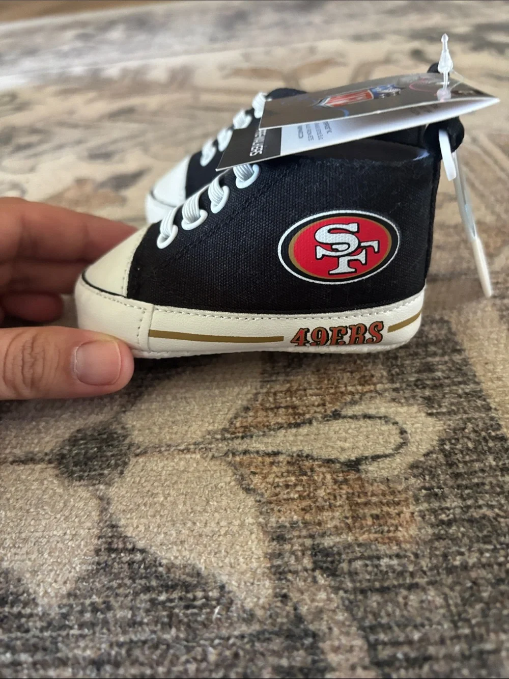 Baby Fanatic Black & White San Francisco 49ers Pre-Walker Shoes